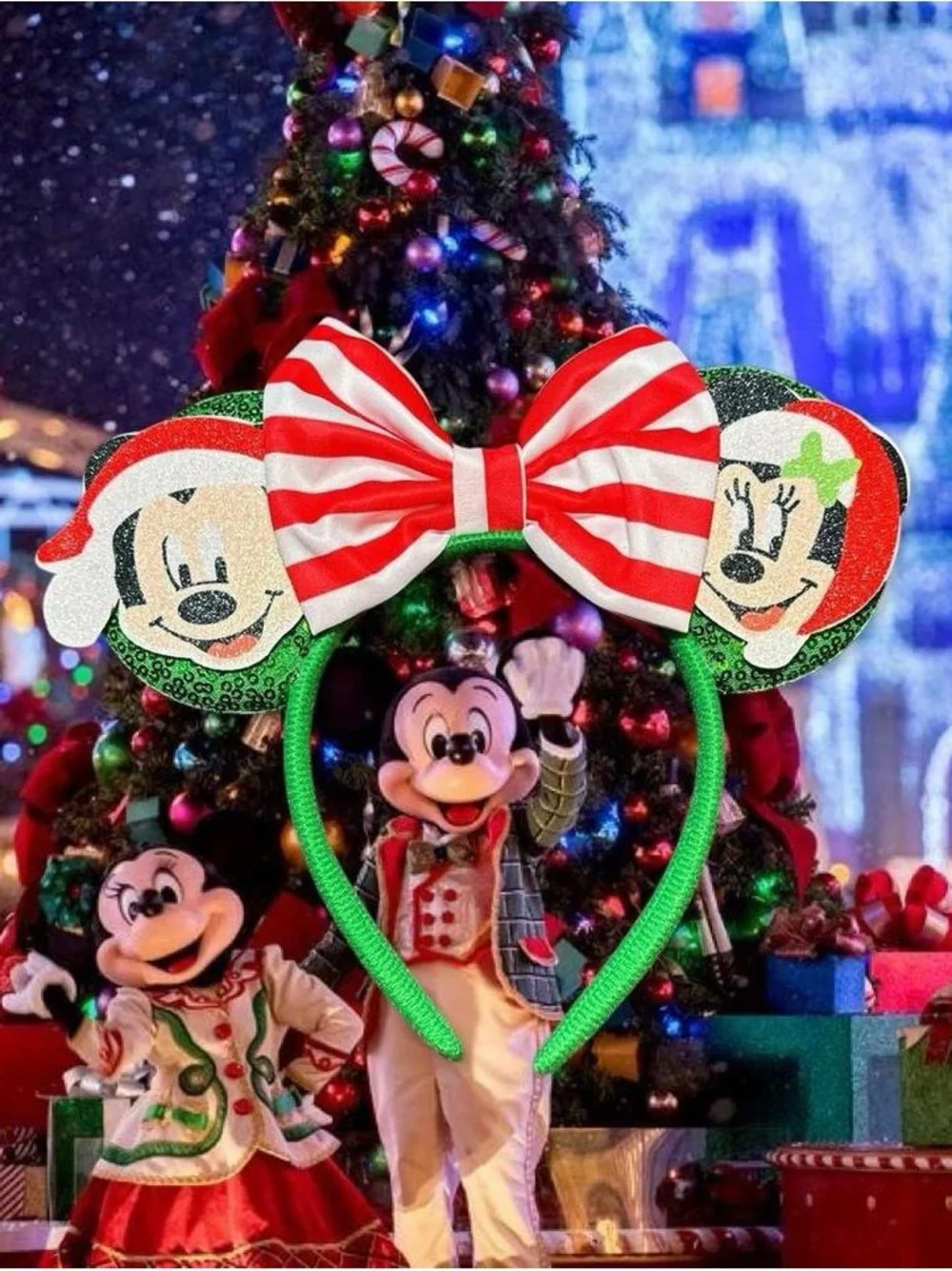 Disney Mickey and Minnie Christmas Theme Headband Ears